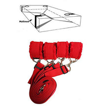 Load image into Gallery viewer, Bed Restraints for Sex Wrist Ankle Cuffs with Adjustable Straps for Bondage and BDSM (Furry) - Red by HappyNHealthy
