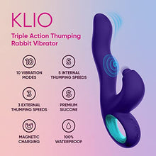 Load image into Gallery viewer, Klio by Femme Funn - The Ride of Your Life Awaits in The Form of Klio, Our supermely Durable, Yet Flexible Triple Action thumping Rabbit Vibrator That is Made to Adjust to Your Body Type.
