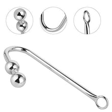 Load image into Gallery viewer, Anal Bead, Stainless Steel Anal Hook Butt Plug with 2 Balls, Rope Hook with O Ring, Bondage Fetish Toy for Unisex Adult Sex Factory
