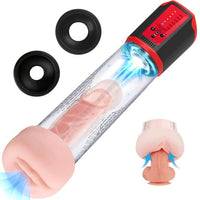 Automatic Sucking Penis Pump Men's Sex Toys, 5 Speed Electric Penis Enlarger Cock Pump Dick Pump with Vagina Sleeve Male Masturbator Penis Extender Pussy Pump Sex Machine Couple Adult Sex Toys for Men