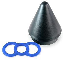 Load image into Gallery viewer, LeLuv Loop Handle Penis Tension Rings Eyro Slippery Blue Silicone Bundle with Easyop 2.25 inch Loader Cone .75 inch Unstretched Diameter
