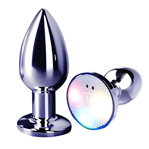 Vibrating Anal Plug Sex Toys, APP Remote Control Small Thrusting Butt Plugs Training Vibrator for Adult Men and Women,Multicolored Flash Thruster Stimulator, Buttplug Prostate Massage SM Toy