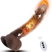 Load image into Gallery viewer, Black Thrusting Realistic Dildos Vibrator w/ 3 Thrusting &amp; 9 Vibration Heating 8&quot; Silicone Adult Sex Toys G-Spot Vibrating Penis Strong Suction Cup for Women &amp; Men
