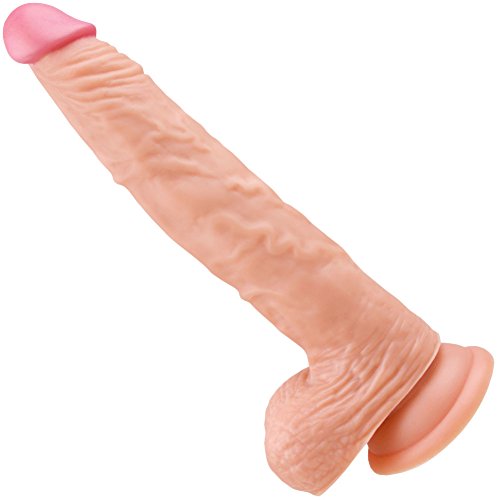 Large Realistic Lifelike Dildo with Testicles - Suction Cup Base Penis Sex Toy