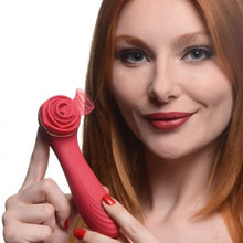 Load image into Gallery viewer, Passion Petals 10X Silicone Suction Rose Vibrator - Red
