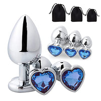 Heart Butt Plug Set Metal Anal Plug - 3 Pcs Anal Plugs, Buttplug, Sexual Stimulation Device for Butt Plug Set, Anal Sex Toy Butt Toys Anal Toys, Butt Training Plugs Kit for Women Men Couple