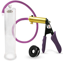 Load image into Gallery viewer, LeLuv Ultima Purple Premium Penis Pump with Ergonomic Grips and Silicone Hose w/TPR Sleeve - | 12&quot; x 2.25&quot; Diameter
