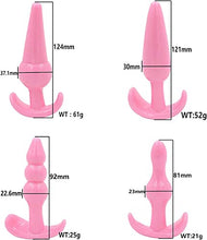 Load image into Gallery viewer, Butt Plug Plastic Anal Plug Trainer Kit for Comfortable Long-Term Wear Anal Trainer Set from Beginners to Advanced Player Adult Anal Training Toy Sex Toys Pink 4PCS
