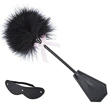 Load image into Gallery viewer, 2 Bondage Blindfold Leather Eye Mask with Under the Bed Restraints System Bondage SM Sex Toy Feather Whip Floggers Feather Tickler Leather Paddle Hand Slapper Spanking Paddle
