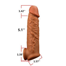 Load image into Gallery viewer, Hahu Bigger 8 inch Brown Reusable Pennis Sleeves Girth for Men Extender Enlarger Extension Sheath Elastic Long Lasting Time Size Sleeve Waterproof Best Gift for Men -Brown GYS453
