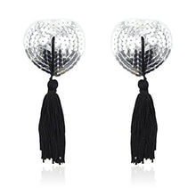 Load image into Gallery viewer, Tassel Nipple Sticker Nipple Clips, Nipple Clamps Sexual Pleasure, Breast Sticker Decoration, Adults Sex Props for Party Prom Dating (Silver)
