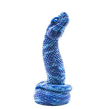 Load image into Gallery viewer, Nathara Snake Suction Cup Fantasy Dildo - Dark Blue/Light Blue Marble Design - Handmade in The USA - Adult Toys, Sex Toys (Mini)
