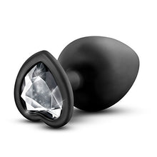 Load image into Gallery viewer, Blush Temptasia Bling Anal Plug - Platinum Cured Puria Silicone - Heart Shaped Butt Toy with Gem Base - Tapered Head for Easy Insertion and Ultrasilk Smooth - Comfortable for Long Term Wear - Black
