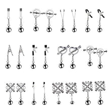 Load image into Gallery viewer, Nipple Clamps for Women Men, Adjustable Weight Metal Nipple Clamps for Women, Nipple Clips Non Piercing Nipple Clamps Sex Pleasure, Jewelry Steel Metal Adult Sex Toys (K)
