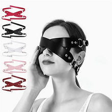 Load image into Gallery viewer, PU Leather Eye Mask with Cross Adjustable Shading Blindfolded Bondage Harness Strap for Fetish Slave Cosplay (Color : Black, Size : A zize)
