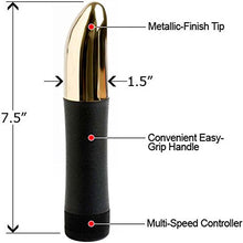 Load image into Gallery viewer, Ultimate Pleaser Vibe with Metallic Tip 7.5 Inch Gold
