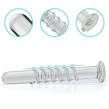 Load image into Gallery viewer, Crystal Anal Plug Masturbation Sex Toy, Transparent Thread Design Butt Plug SM Pleasure Wand Glass Massage Dildo Penis Trainer Toys with Unique Bottom Safety Design for Couples Women and Men (M)
