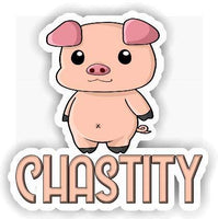 Chastity Piggy Sticker (Medium, 5.5x5.5 inch)