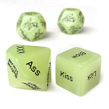 Load image into Gallery viewer, Acircle 4Pcs Multi Sided Sex Marble Dice Set with Word for Couple Naughty Role Cosplay (Night)
