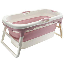 Load image into Gallery viewer, Foldable Plastic Adult Bathtub Portable Bath Barrel Foldable Available Throughout The Family with Carrying Handle 113X59X53CM (Color : Pink)
