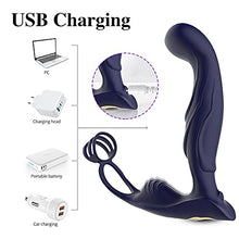 Load image into Gallery viewer, 12 Vibration Modes Vibrating Penis Ring Rechargeable Cock Ring Stimulating Pleasure for Couples Male Masturbator Enhance Prostate Massager Erection Mens Vibrator Adult Sex Toys
