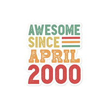 Load image into Gallery viewer, Qwerty Designs Awesome Since April 2000 20th Birthday Gift Sticker
