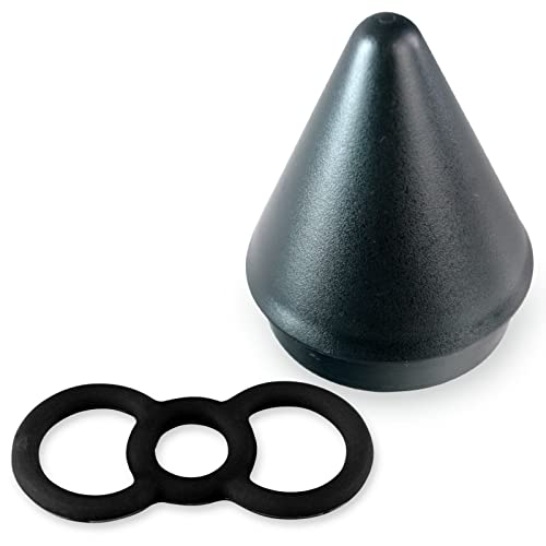 LeLuv Loop Handle Tension Rings Eyro Slippery Black Silicone Bundle with Easyop 2.25 inch Loader Cone .6 inch Unstretched Diameter