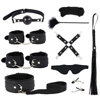 Sex Bondage BDSM Kit Restraints, Set Sex Toys Cortex with Hand Cuffs Ankle Cuff Bondage Collection. (10Pcs)