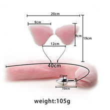 Load image into Gallery viewer, Metal Anal Plug Sexy Tail Fox Tail Butt Plug Anal Sex Toys for Adults Erotic Animal Tail Cosplay Accessorie Prostate Massager (Color : Pink)
