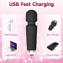 Load image into Gallery viewer, Vibrator for Women, Sex Toys, 2023 New Rechargeable Vibrator Wand Adult Sex Toys &amp; Games, Waterproof Personal Wand Massager for Women, 20 Vibration Modes and 8 Speed Female Sex Toys, Black
