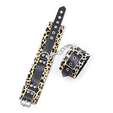 Load image into Gallery viewer, Ruiyang Soft Leopard Leather Handcuff for Legcuffs Role Play Exercise Bands
