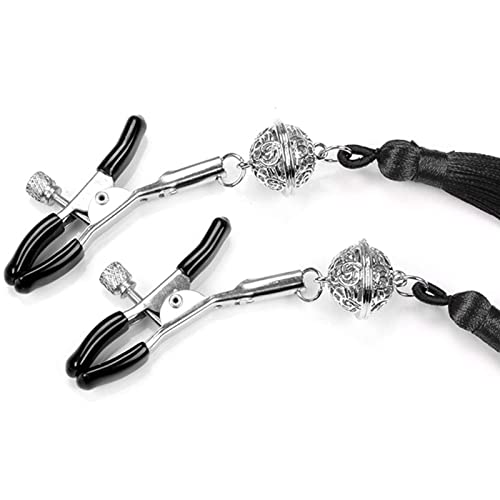 Nipple Clamps for Sex, Nipple Clamps Sex Pleasure Women, Nipple Clip Breast Clip, Non-Piercing Teardrop Nipple Rings Body Jewelry, Nipple Rings Jewelry Breast Stimulation Toys (Black)