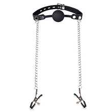 Load image into Gallery viewer, Fantasy Nipple Clamps Clips Metal Chain Body Harness Jewelry Nipple Toys with Neck Choker Collar Necklace and Love Flirting Flirt Whip with Sleep Mask Eye Mask Fancy Dress Up Accessory
