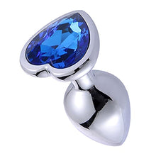 Load image into Gallery viewer, Rustless Metal Anal Butt Plugs Blue Jewelry Heart Shaped Anal Trainer Toys Unisex Valentine &#39;s/Birthday Gift for Lover Romi (Medium Plug)
