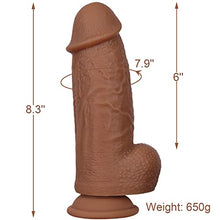 Load image into Gallery viewer, Double Layer Realistic Dildo Silicone Material No Any Smell Huge Penis Big Dick Large Cock Dong Strong Suction Cup 2 Balls G-spot Adult Sex Toys (8.3 Inch)
