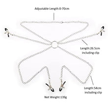 Load image into Gallery viewer, MONEYN Nipple Clip Clamps with Chain, Adjustable Nipple Clamps for Women Men, Nipple Clamps for Pleasure Sex, Non Piercing Breast Stimulation Clamps (B-Gold)
