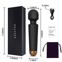 Load image into Gallery viewer, SIKXTOA Mini Vibrator, 8 Speeds 20 Patterns, G Spot Cordless Wand Massager, Clitoral Stimulator, Dildo, Sex Toys, Rechargeable Handheld Powerful Silent Waterproof Female Adult Toys (Small Black)
