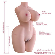 Load image into Gallery viewer, Sex Doll Torso Male Masturbator with Realistic 3D Texture Vagina and Tight Anus, bsqipsd 3 in 1 Adult Sex Toy with Big Boobs, for Vagina, Breast, Anal Sex (18.0 lb Flesh)
