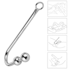 Load image into Gallery viewer, Anal Bead, Stainless Steel Anal Hook Butt Plug with 2 Balls, Rope Hook with O Ring, Bondage Fetish Toy for Unisex Adult Sex Factory
