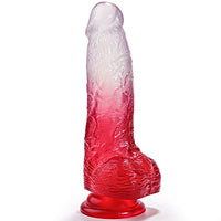 Realistic Dildo 7.9 Inch G Spot Dildo with Suction Cup for Hands-Free Play, Flexible Waterproof Dildo Realistic Penis Adult Sex Toy for Female Pleasure (Red)