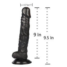 Load image into Gallery viewer, 9.5 inches Premium Black Realistic Classic Dick Wand with Powerful Suction Cup for Use for Men and Women
