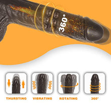 Load image into Gallery viewer, 8.6 Inch Brown Realistic Thrusting Dildo Vibrator with 360 Rotating &amp; Heating for Women, Electric Silicone Dildos Rechargeable Sex Toy with Strong Suction Cup &amp; Remote Control for G Spot Anal Play
