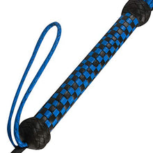 Load image into Gallery viewer, Cowhide Leather Heavy Duty Flogger CAT-O-Nine Soft Tassels Flogger Blue &amp; Black
