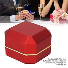 Load image into Gallery viewer, DOINGKING Lighted Rings Box, Plastic Outer Layer Luxurious and Elegant Easy to Carry Easy to Open and Close Lighted Ring Display Box for Marriage Proposals for Lovers(red)
