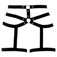 KESYOO Black Punk Leg Restraint Dress up Costume Wear Bondage Sexy Restraints Toy Roleplay Thigh Ring for Performance