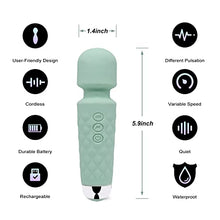 Load image into Gallery viewer, YINGEVB Vibrator Wand, Adult Sex Toys G Spot Vibrators, 20 Patterns &amp; 8 Speeds Clit Vibrator Quiet &amp; Small Female Adult Toys for Her Pleasure-Green
