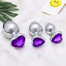 Load image into Gallery viewer, Anal Plug Trainer Kit for Comfortable Long-Term Wear, Pack of 3 Stainless Anal Plugs Training Set- Sex Toys for Beginners Advanced Users (hpurple),3.0 Count
