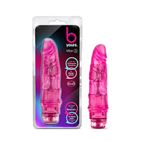 Blush B Yours Vibe 3 - Feels Real Realistic 7.75 Inch Vibrating Dildo - 1.75 In Width - IPX7 Waterproof - Soft Body Safe Material Multi Speed Bendable Vibrator - Sex Toy For Women Couples - Clear Pink