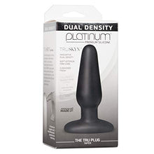 Load image into Gallery viewer, Doc Johnson TRUSKYN Dual Density Silicone - The Tru Plug - Taper - 4.5 in. Long and 1.3 in. Wide - Firm Core with Soft Skin-Like Exterior - Anal Toy - Black
