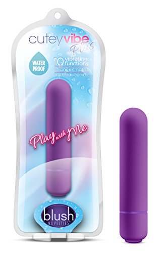 Blush Play with Me Cutey Vibe - 10 Vibrating Functions Mini Bullet Vibrator - Travel Size - Mini Bullet for Women Pleasure - Discreet Pocket Stimulator - Waterproof - Sex Toy for Adults - Purple